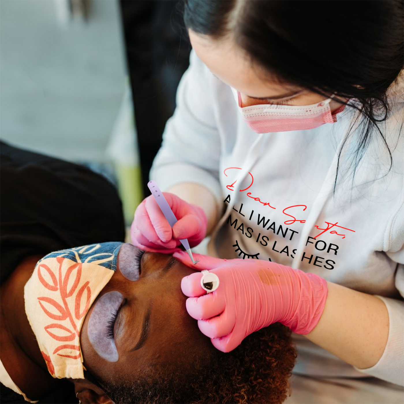 Lash Artist Hoodie, Dear Santa Hoodie, Gift for Lash Tech