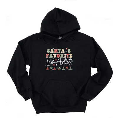 Lash Artist Hoodie, Santa’s Favorite Lash Artist Hoodie, Gift for Lash Tech