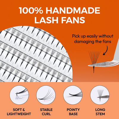 Eyesy Lash 448 Narrow Promade Fans | 10D 0.07mm Thickness D Curl 9-15mm Mixed Lengths
