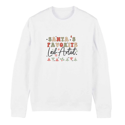Lash Artist Sweatshirt, Santa’s Favorite Lash Artist, Gift for Lash tech
